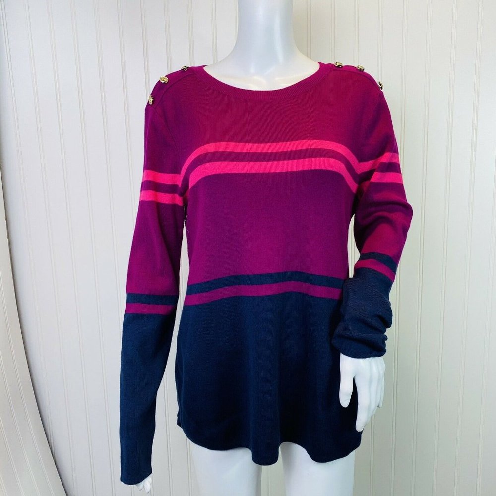 Charter Club Medium Sweater NEW Stripe Pullover
